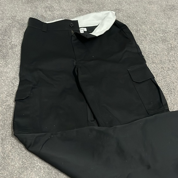 Garage Pants - Black Trouser/Cargo Pants with foldable white waistband - Garage